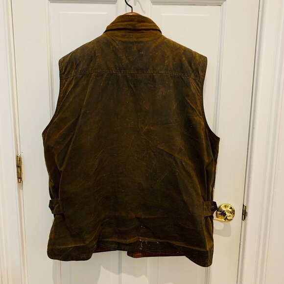 Vintage Outback Trading Company Men's Deer Hunter Brown Oilskin Vest Size XL - Picture 3 of 12